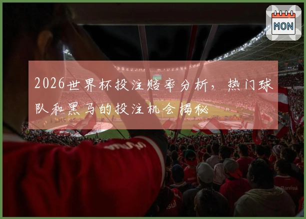2026世界杯投注赔率分析，热门球队和黑马的投注机会揭秘